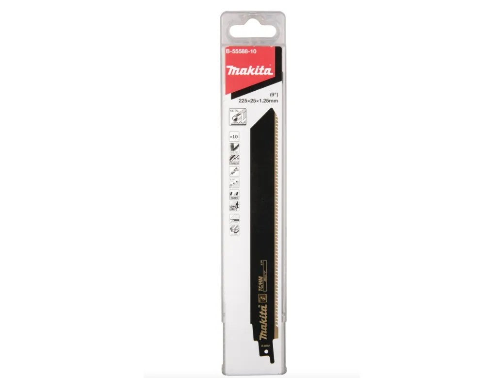 Makita - Sabelsavsklinge - for træ, metal, rustfrit stål, støbejern, kompositmaterialer - 10 stykker - længde: 225 mm - bredde: 25 mm