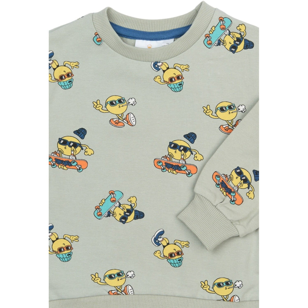 Køb THE NEW Siblings Aqua Gray Aop Tnstsantiago Sweatshirt