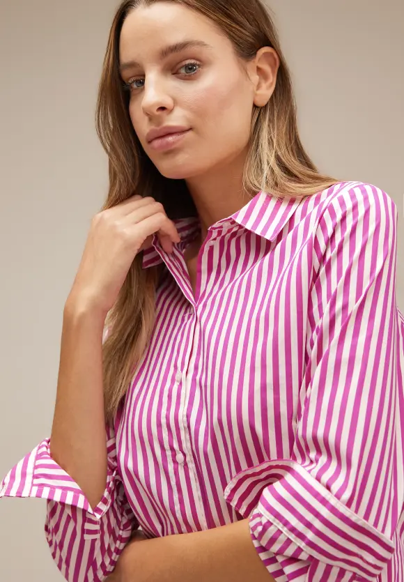 Streifen Hemdbluse - bright cozy pink