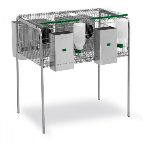 Gaiola Lima com 2 ninhos para coelhos, cor prata