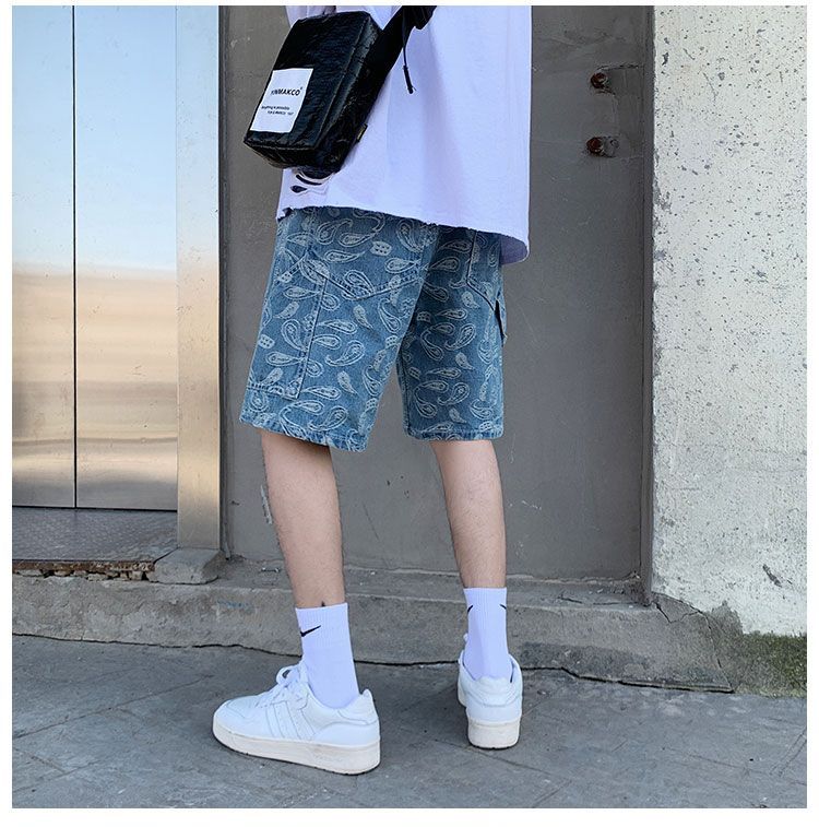 Antaeus - Bedrukte denim shorts