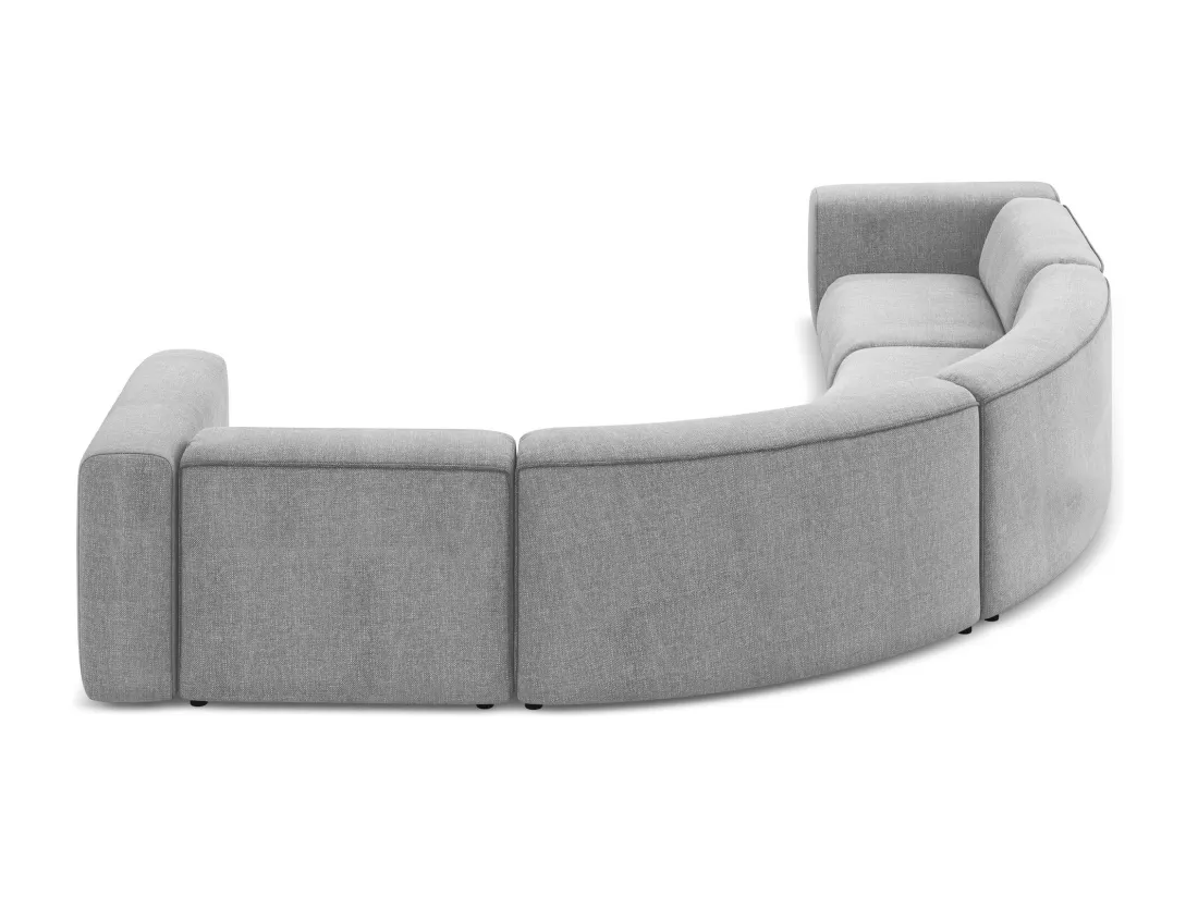 Canapé d'angle modulable en tissu chenille - gris clair - EKAHI