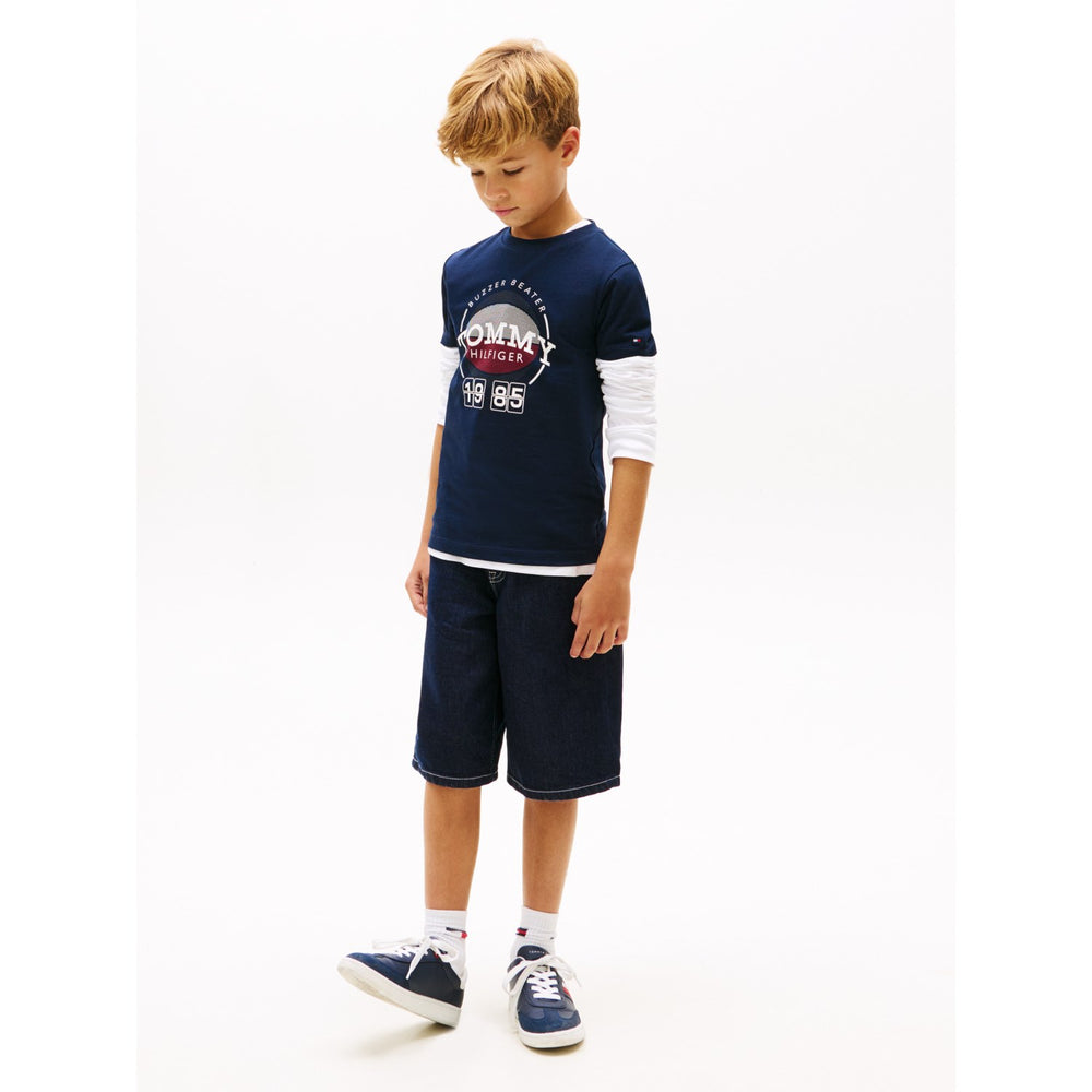 Køb Tommy Hilfiger Dark Night Navy Basketball Graphic T-Shirt