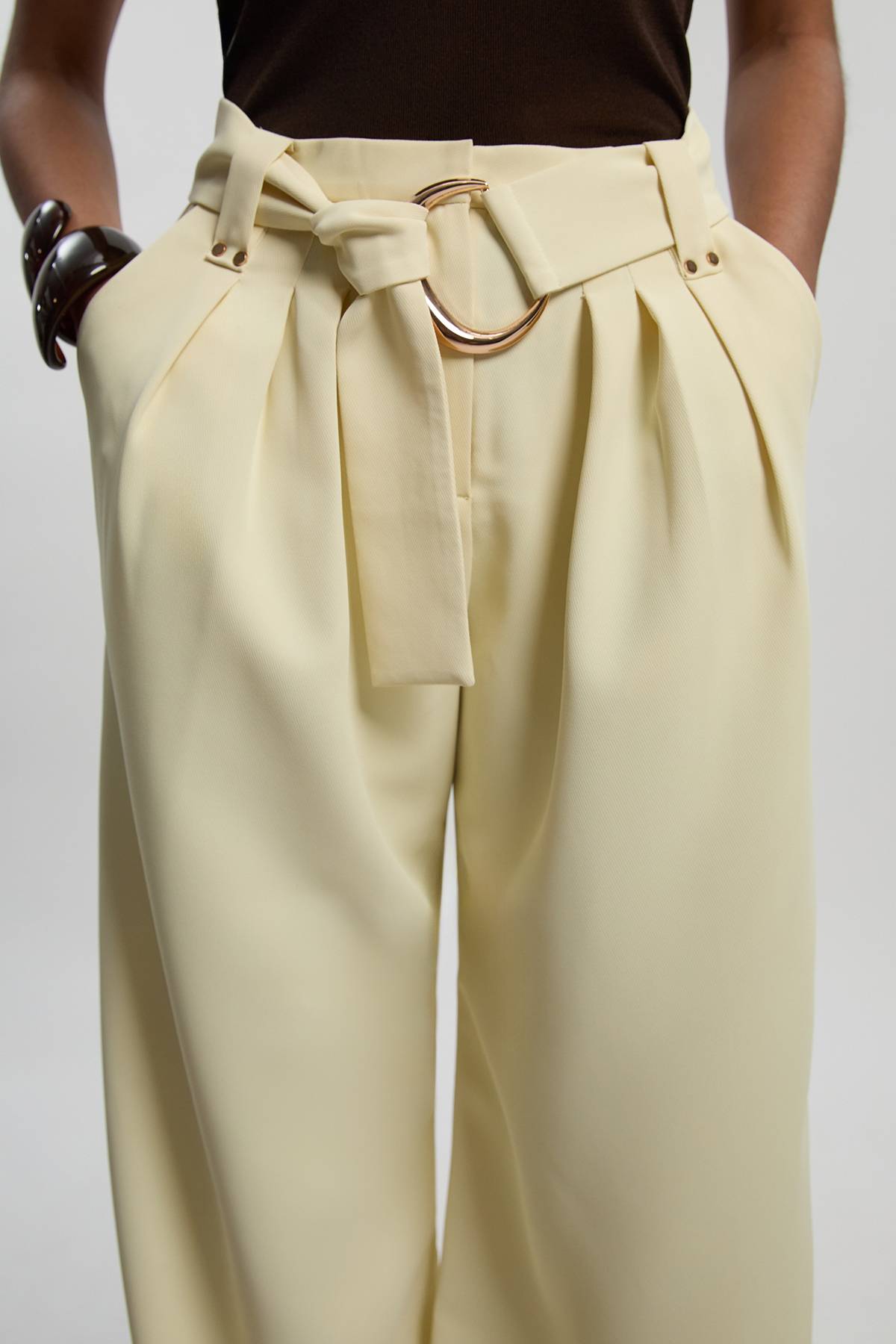 KarenMillen Pantalon Tissé À Revers Avec Détails Utilitaires Et Ceinture