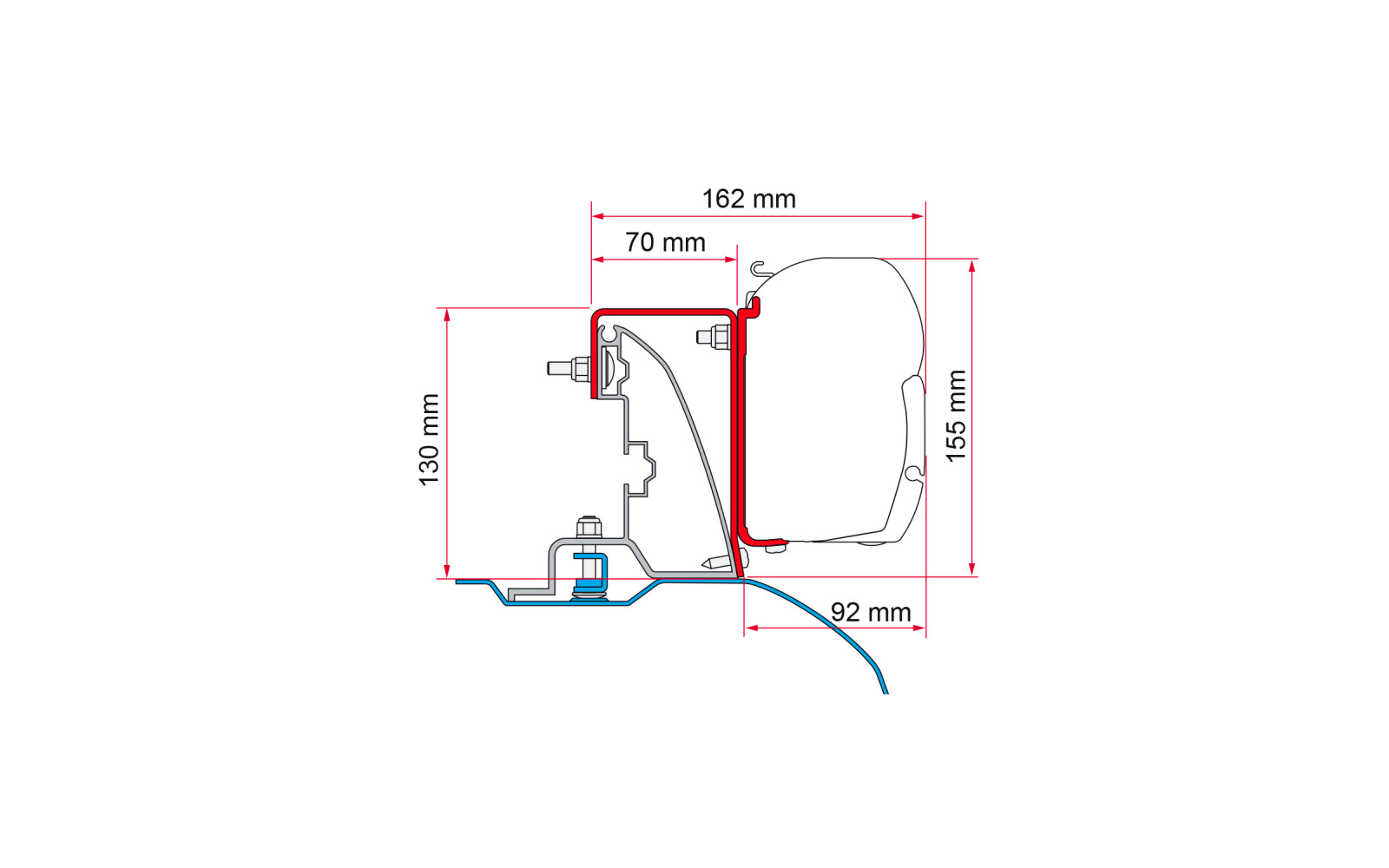 Fiamma Kit Fiat Ducato H2 Roof Rail - Alu-line Style Markisenadapter für Fiamma F45