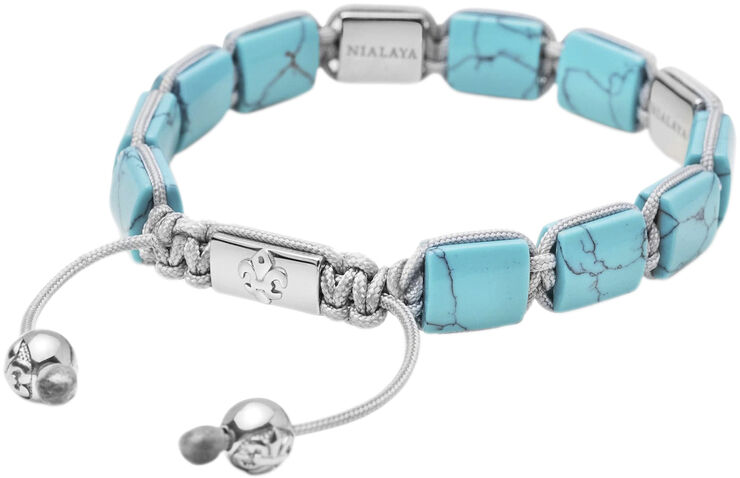 Nialaya The Dorje Flatbead Collection - Turquoise and Stainless Steel Turquoise