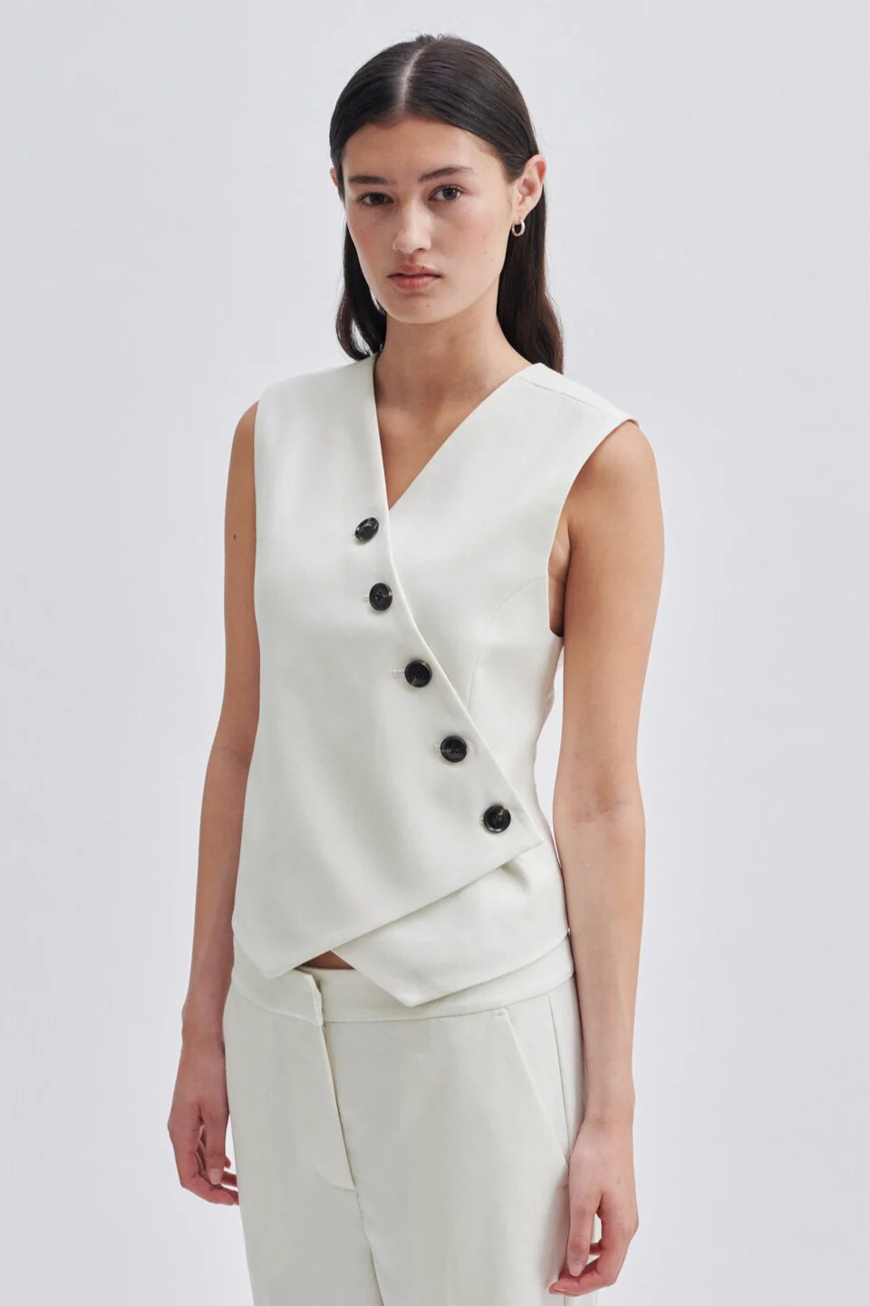 Second Female  Kaleem blazer vest  - Vaporous White