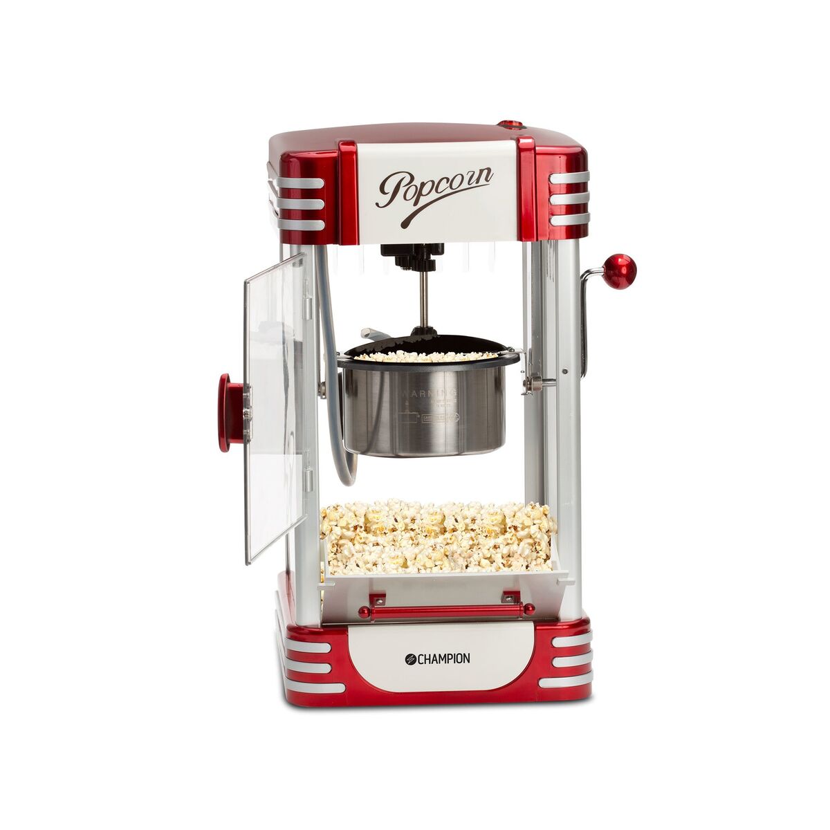 Retro popcornmaskin XL, rød metallic