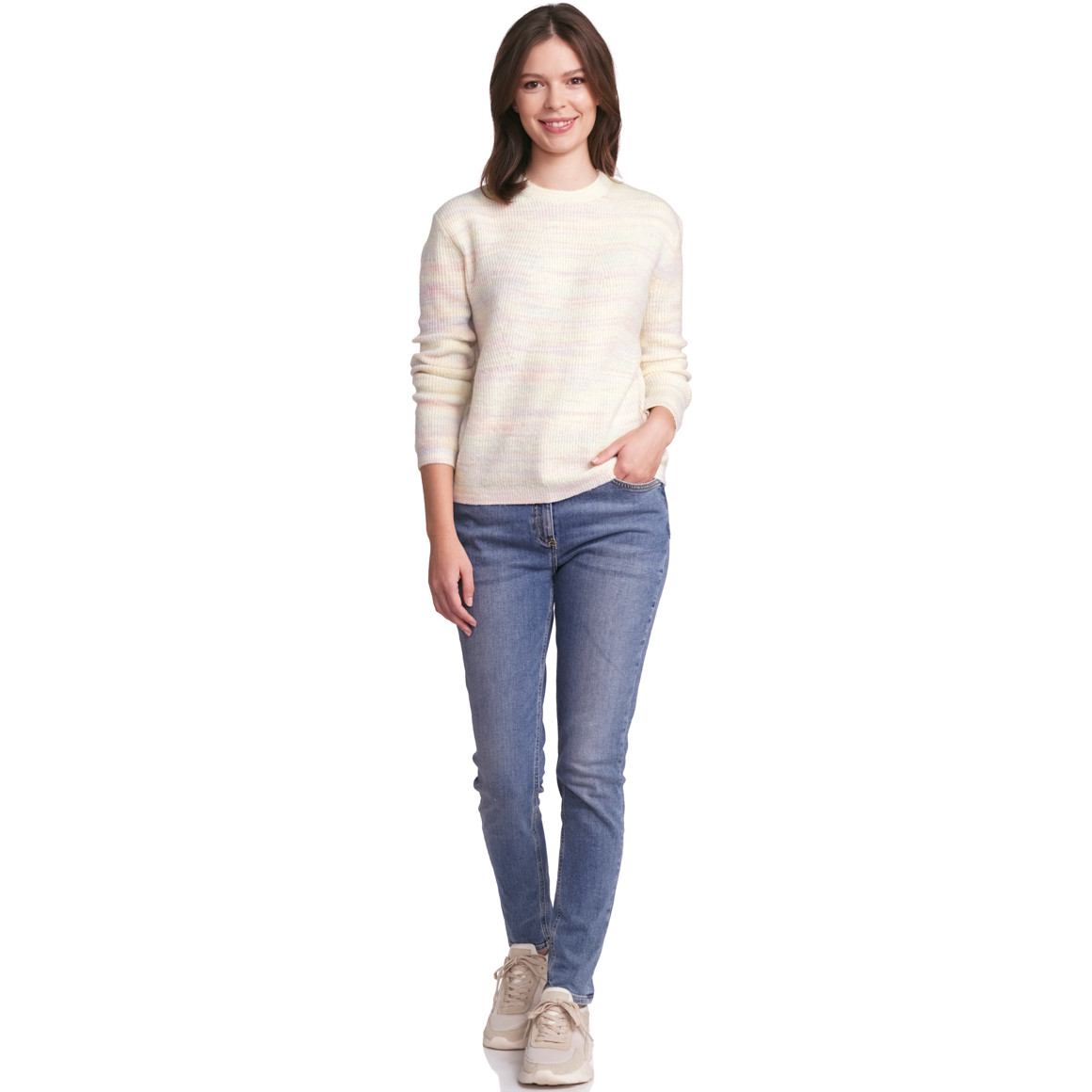 Gina Damen Strickpullover im Multicolor-Dessin bunt
