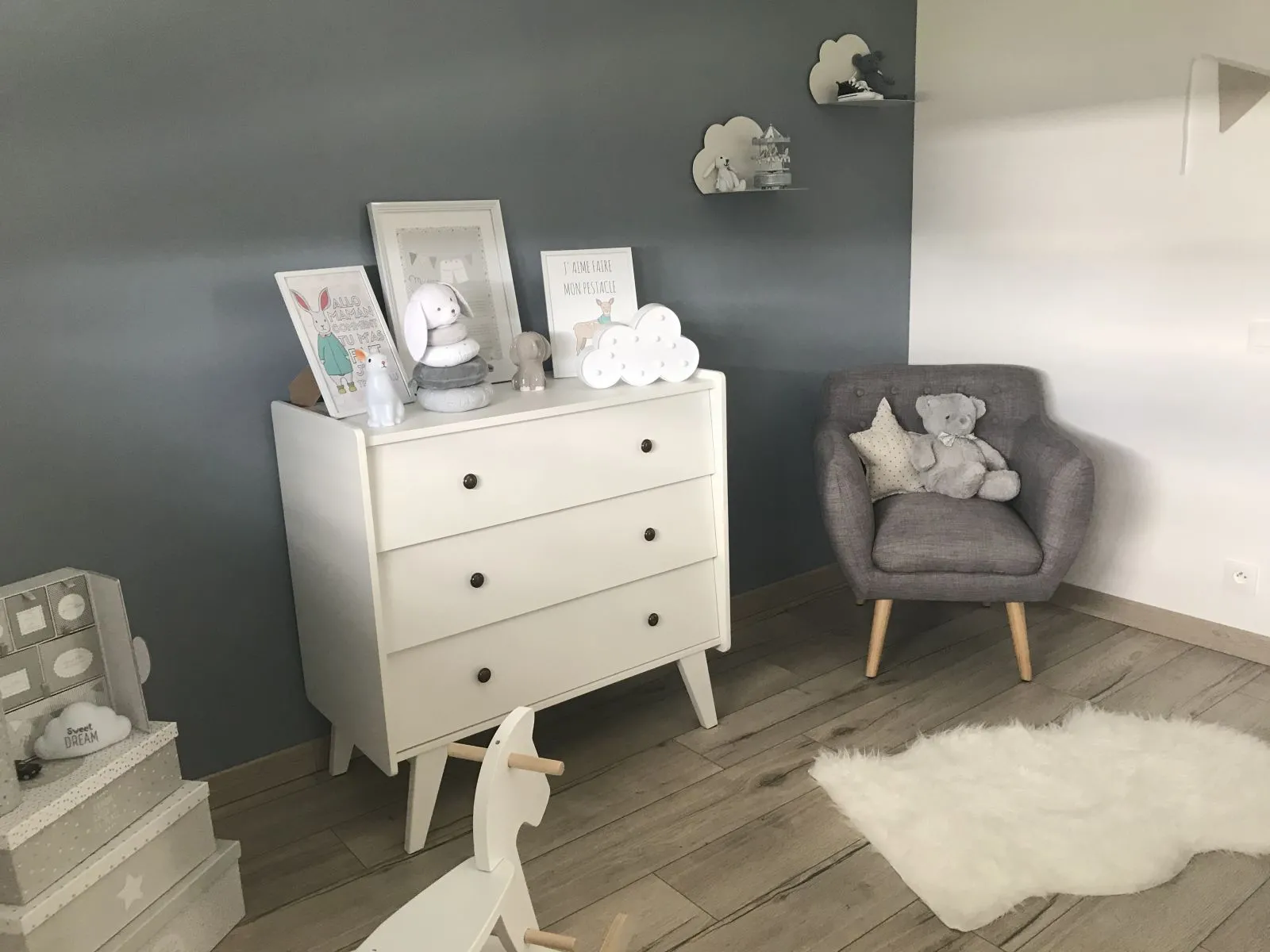 Fauteuil MELBY Stof Lichtgrijs