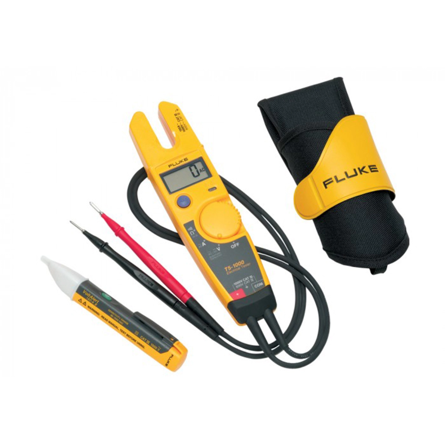 Fluke T5-H5-1AC II KIT Spannings- doorbel- en stroomtester (T5-1000) & VoltAlert Spanningszoeker (1AC II) combiset - AC/DC 1000V & AC 100A