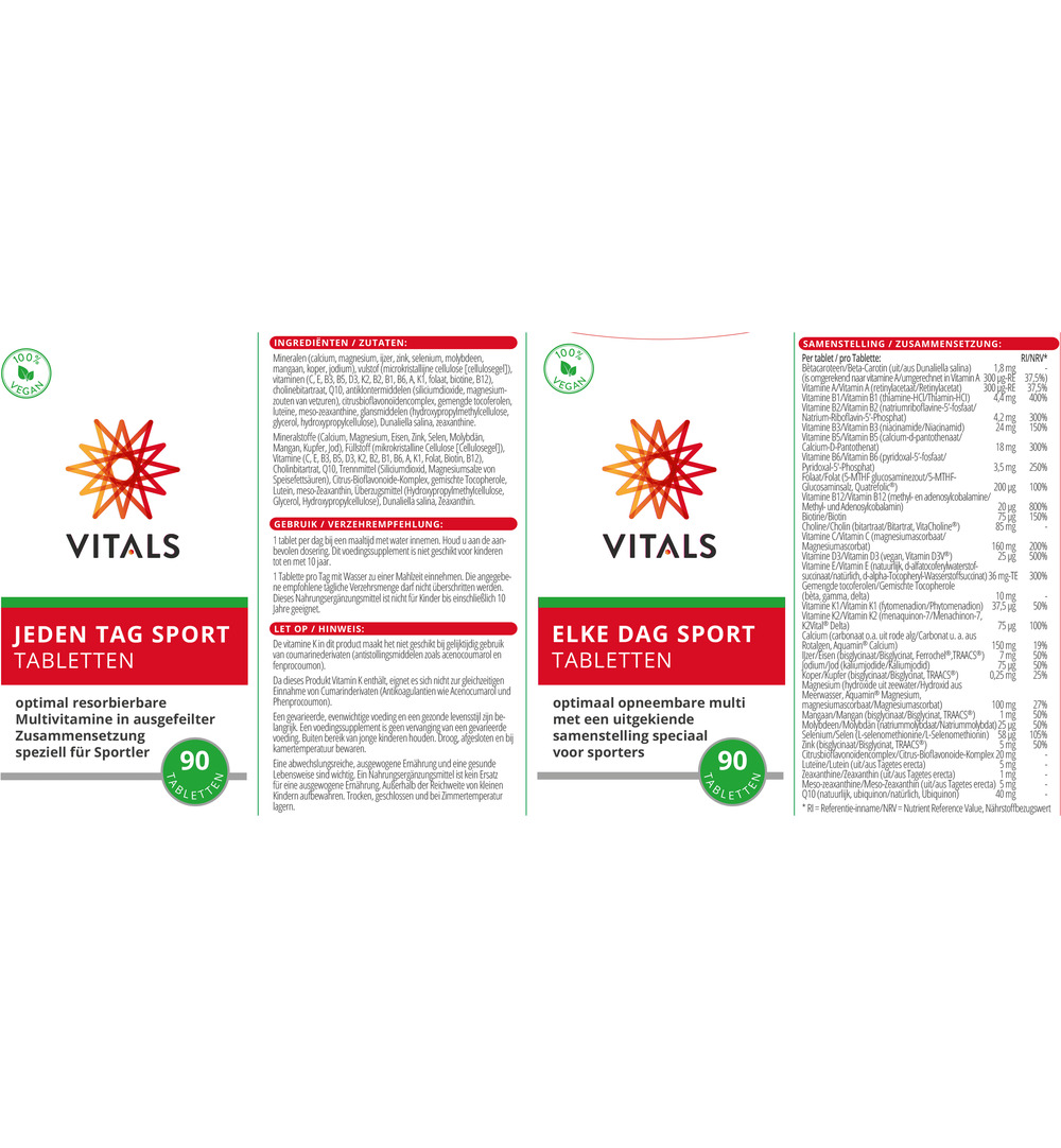 Vitals Elke dag sport (90 tabletten)