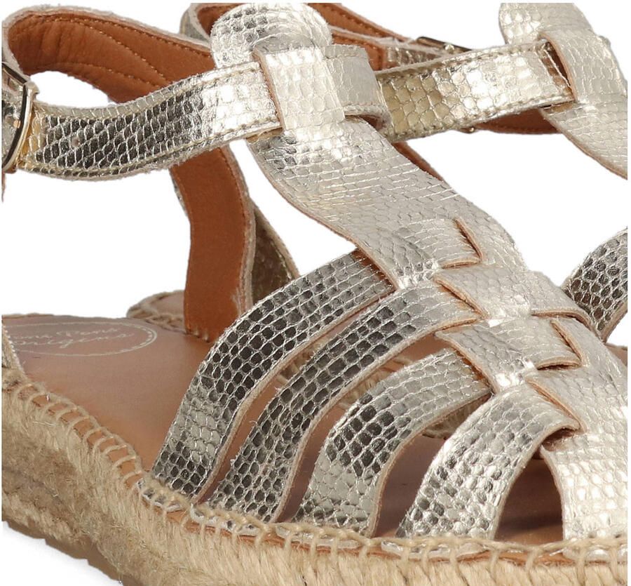 Toni Pons Evian leren espadrilles met dierenprint goud
