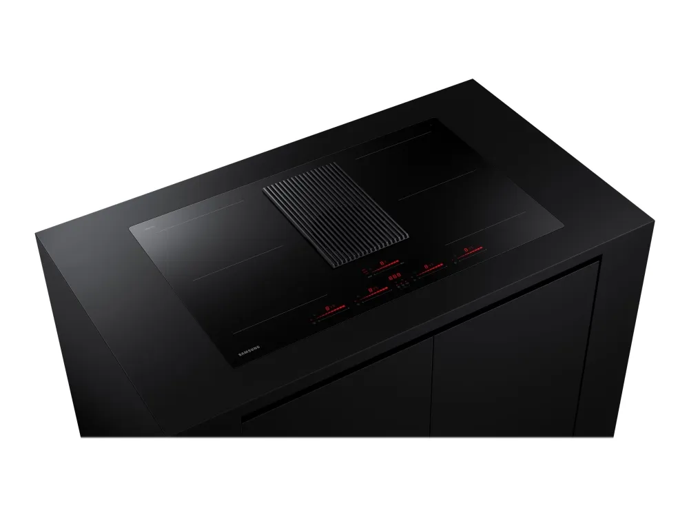 Samsung NZ84T9747VK - Induktions kogeplade - 4 plader - Niche - bredde: 80.7 cm - dybde: 49.2 cm - Klasse A  - sort med downdraft-udstødning