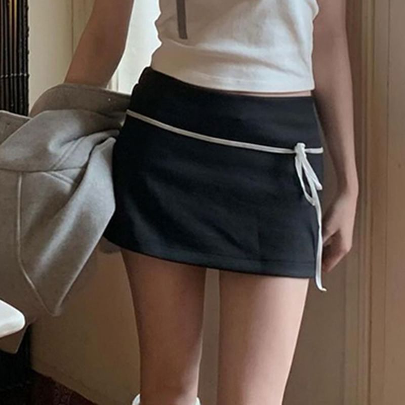Kilopi - Low Rise Bow Mini Pencil Skirt