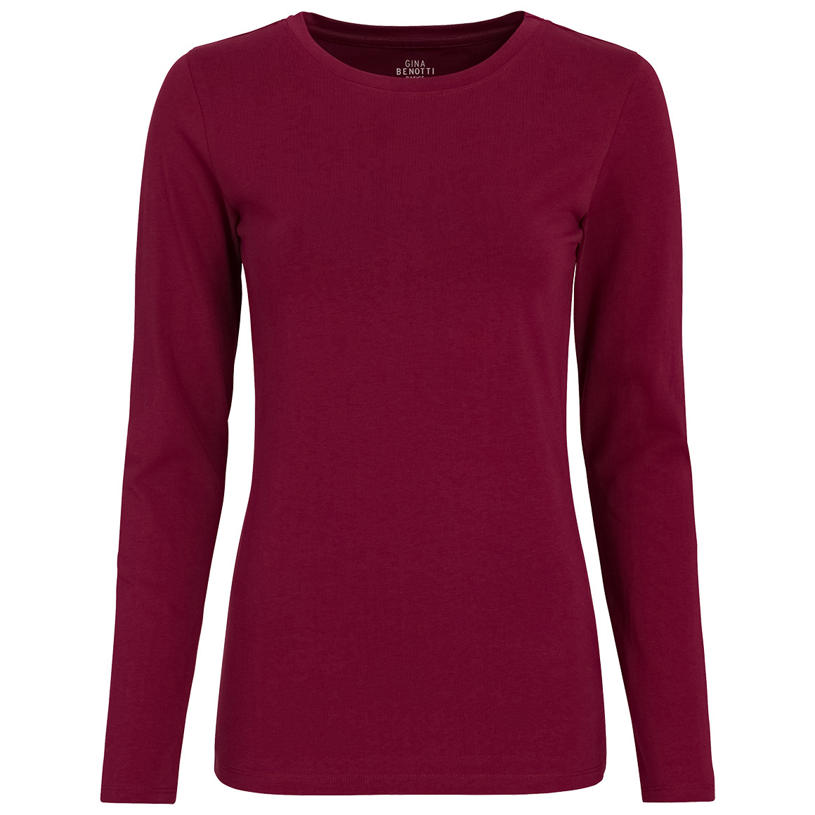 Gina Benotti Damen Langarmshirt im Basic-Look dunkelrot