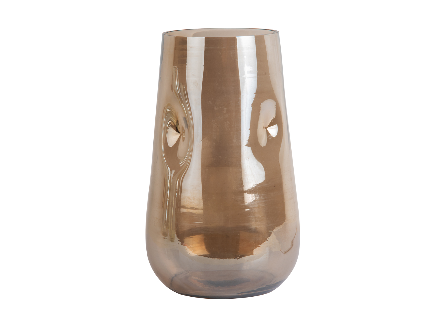 Vase Luster organic large shiny chocolate brown