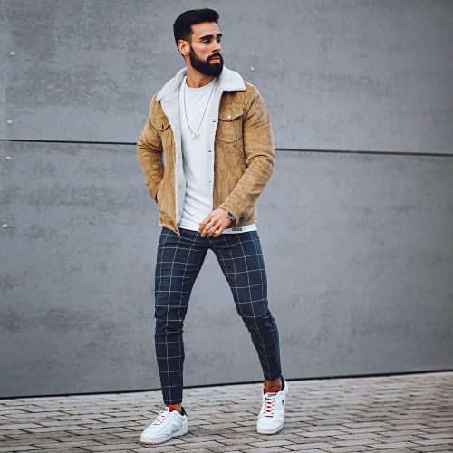 Pantalon A Carreaux 1719 Bleu Marine