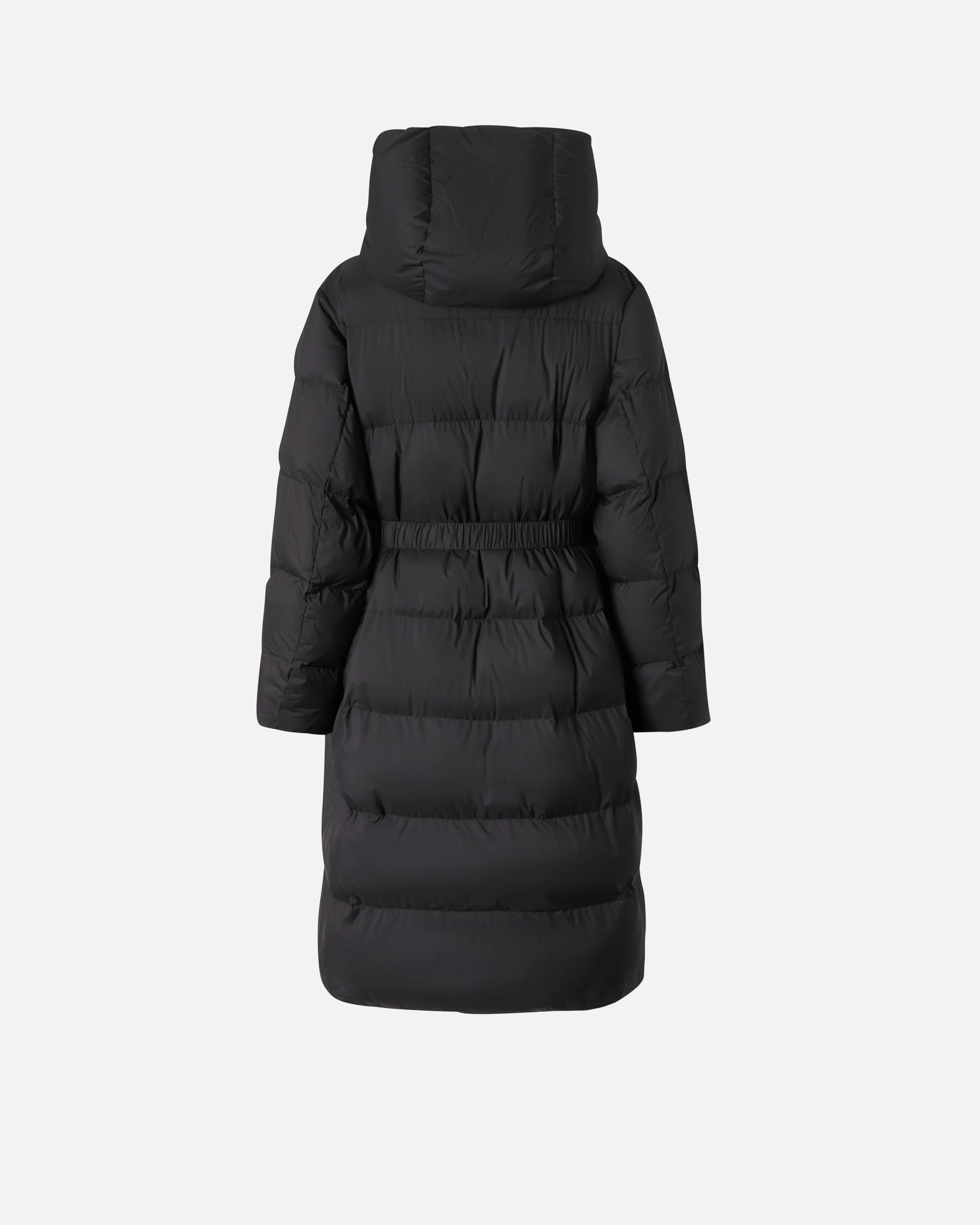 Doudoune esprit caban rembourrée et ceinturée en toile technique | Noir