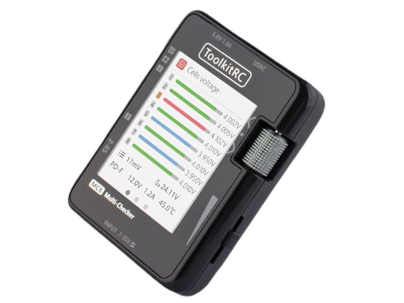 ToolkitRC Akkutester MC8 Multitool mit USB Ladefunktion Multifunktionaler 2-8S LiPo Tester