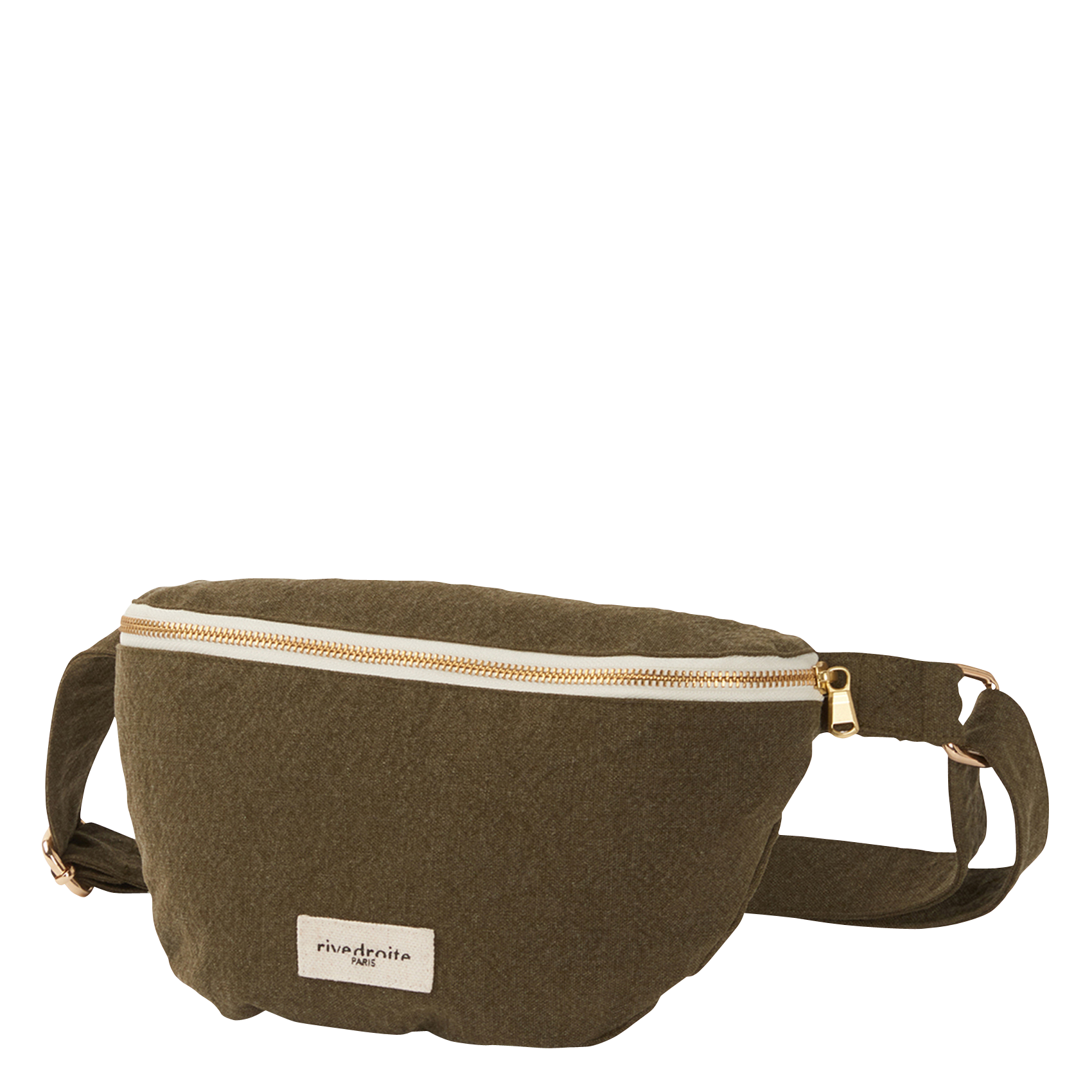 CUSTINE - Sac banane en coton recyclé imprimé | Kaki