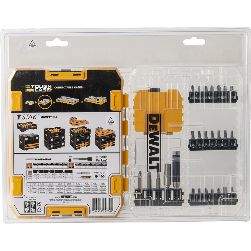 DeWALT speedboor EXTREME™ en houtboren, TOUGH CASE 57-delig