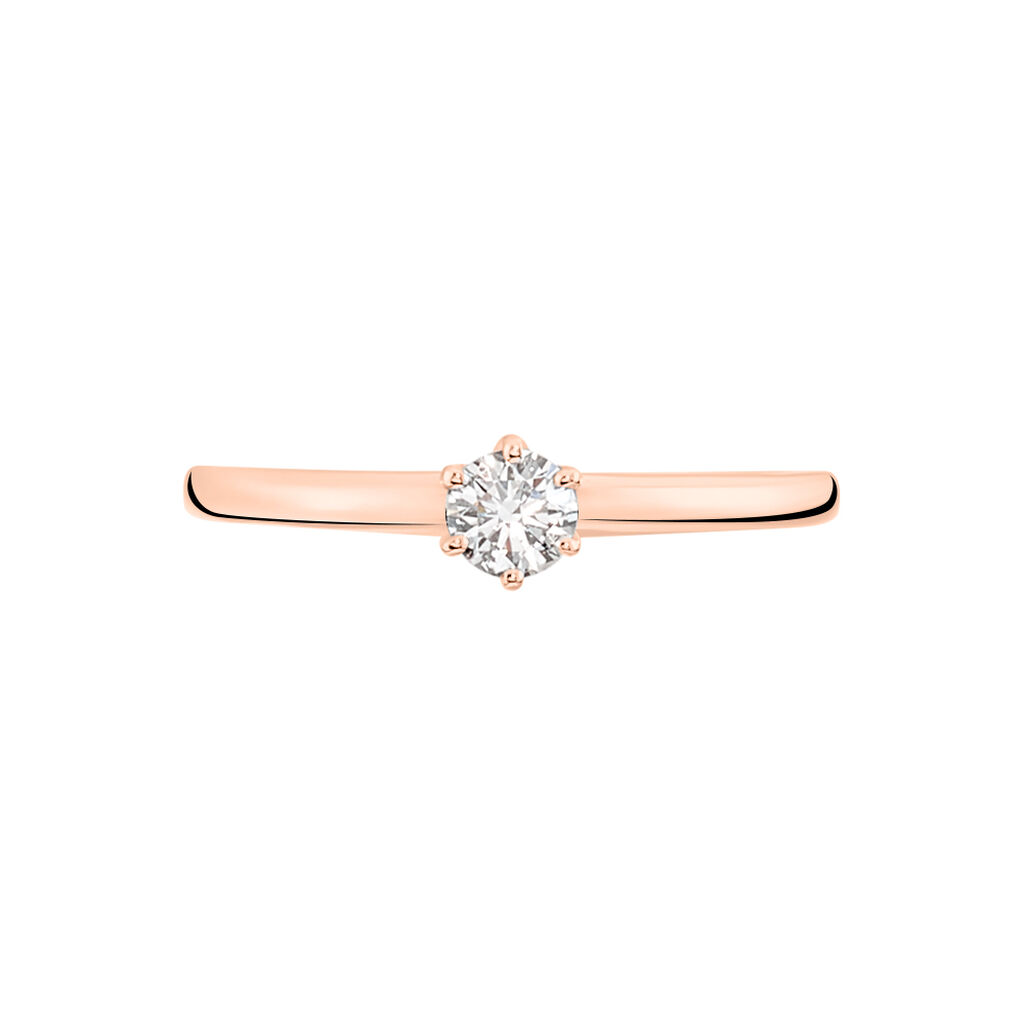Bague Solitaire Natalia Or Rose Diamant