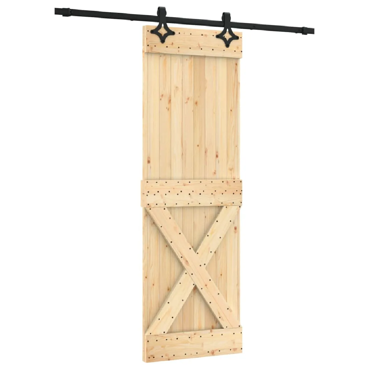vidaXL Porte coulissante pin massif 70x210 cm