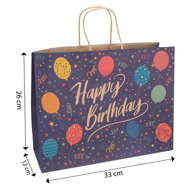 Geschenktasche - Happy Birthday - Ballons - Größe M