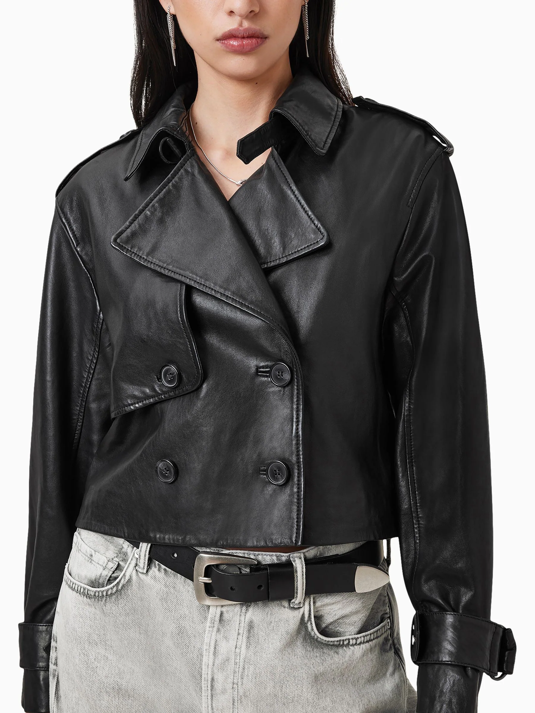 AllSaints Hendry Crop Trench Jacket