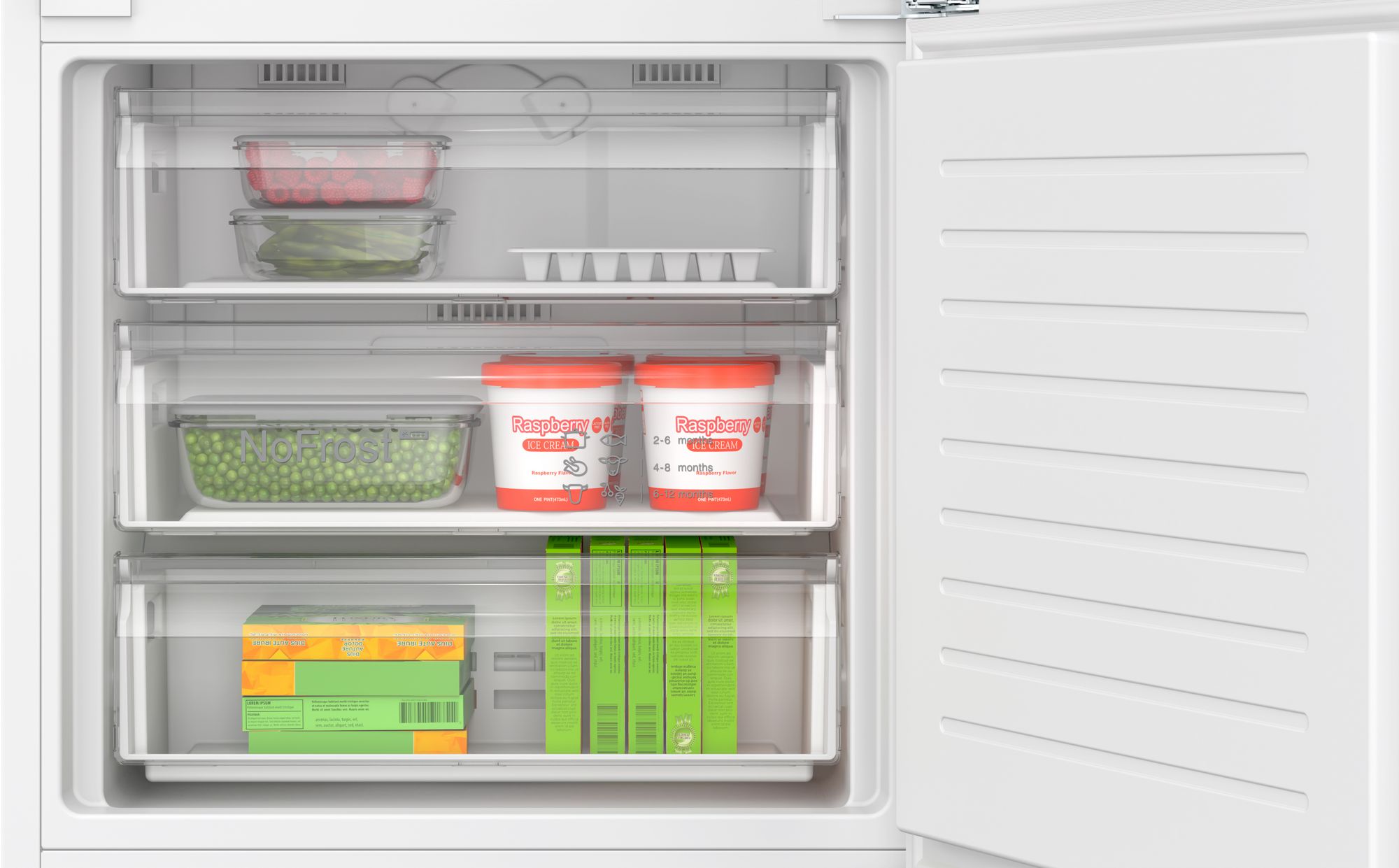 PRODUTO RECONDICIONADO # Refrigerador Combinado Embutido Série 4 193,5 x 70,8 cm Porta Fixa KBN96VFE0-B