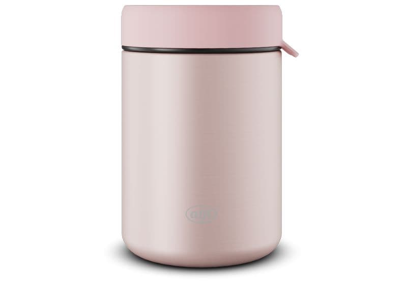 Alfi Thermo-Foodbehälter 0.35 l, Hellrosa Outdoor-Behälter aus Edelstahl mit Göffel