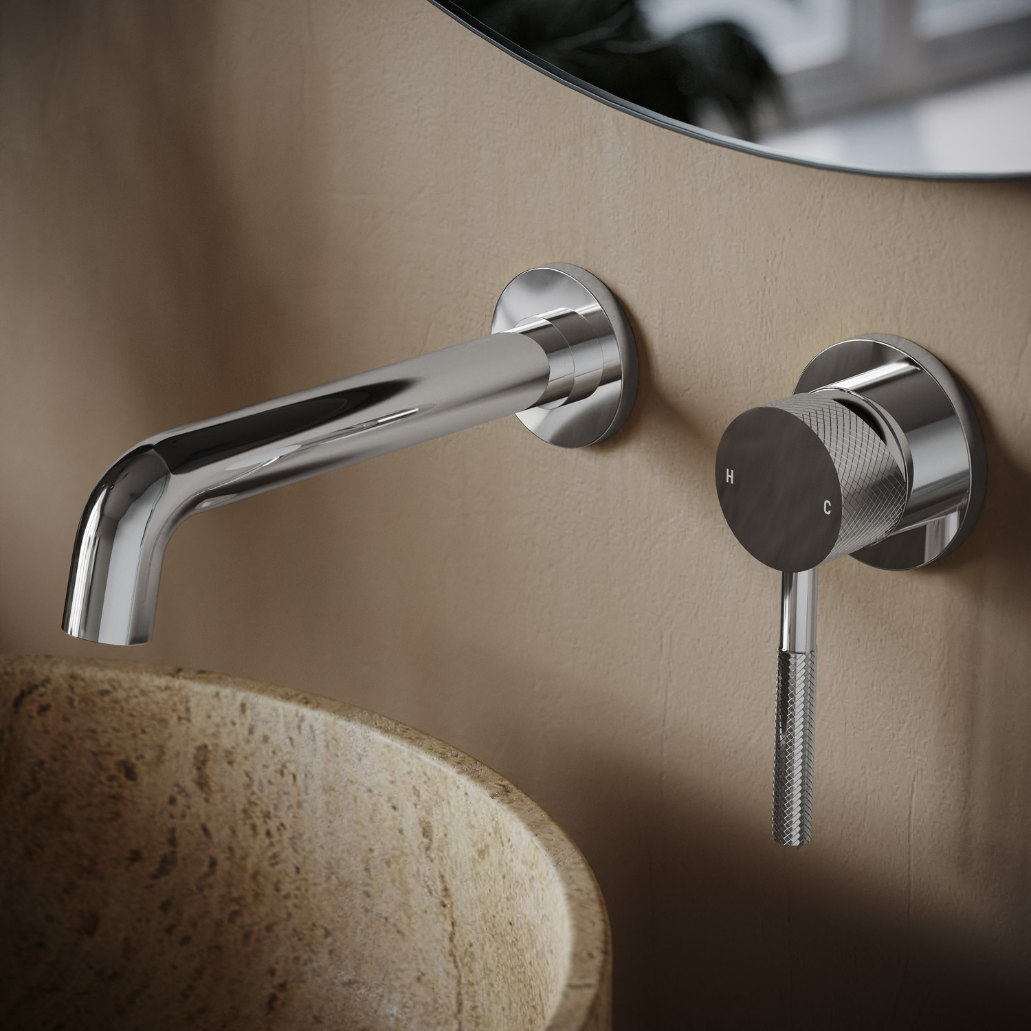 Saniclear Talpa Curved hendel voor inbouw wastafelkraan en staande badkraan (SK11756 en SK22957)