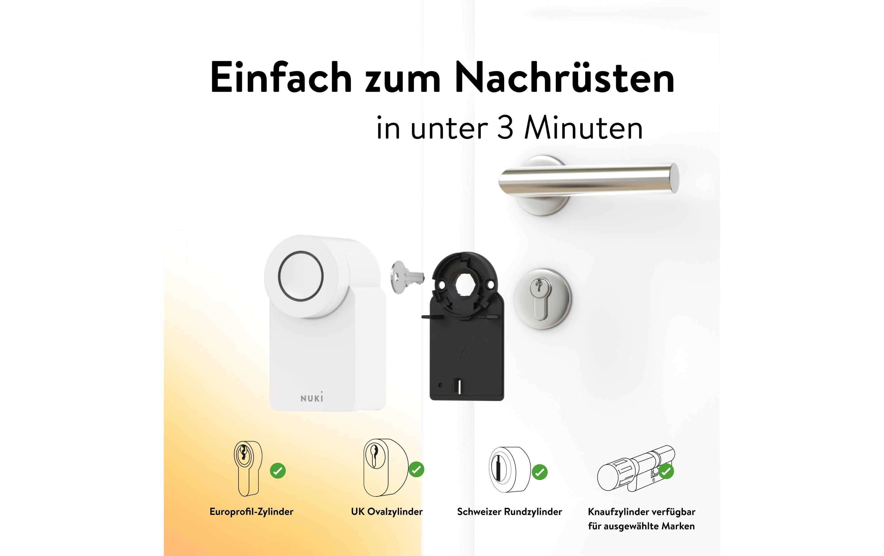 Smart Lock GO CH-Zylinder (5th Gen) Weiss<br>Elektronisches Smart Home Türschloss