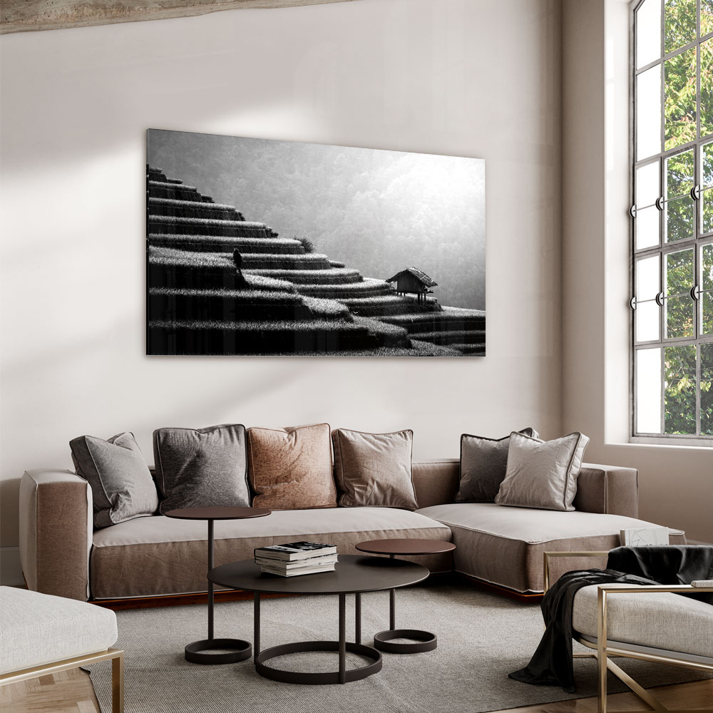 Walljar acrylglas schilderij - Field in China Acrylglas schilderij - 70 x 100 cm