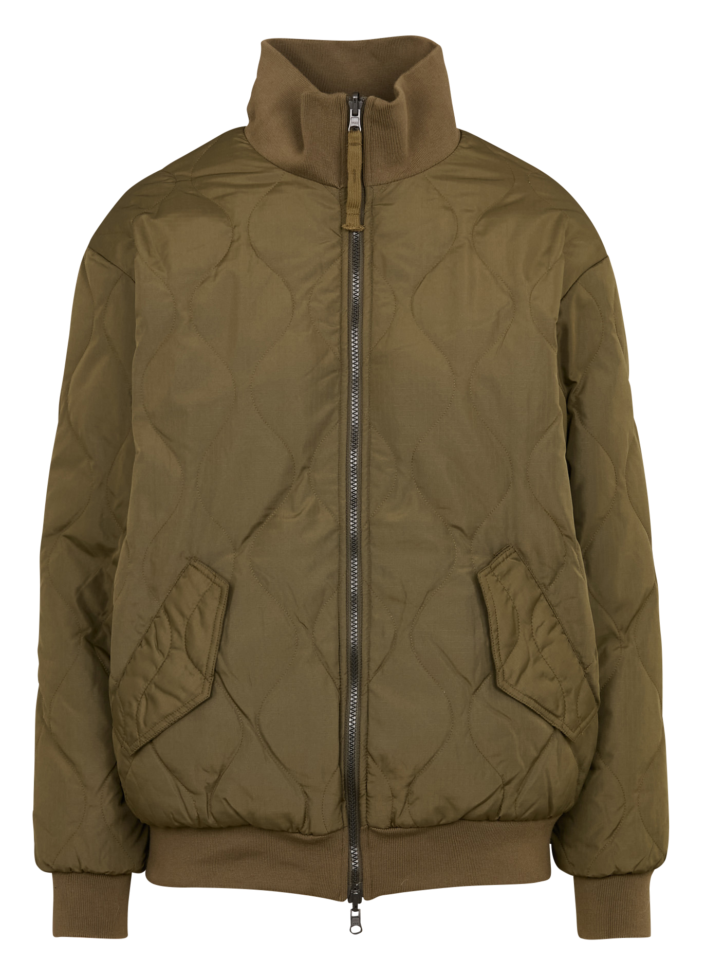 Veste droite réversible col montant | Kaki
