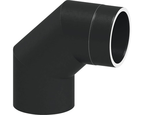 Jeremias Iso-Line hoek met 15 mm isolatie 90° zonder deur Ø150 mm zwart