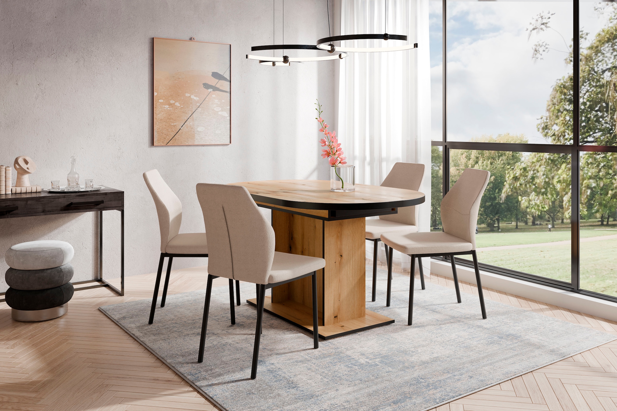 GOODproduct Esszimmerstuhl »Lumos« (Set) 2 Stk.Webstoff in vielen Farben erhältlich mit stabilem Metalluntergestell