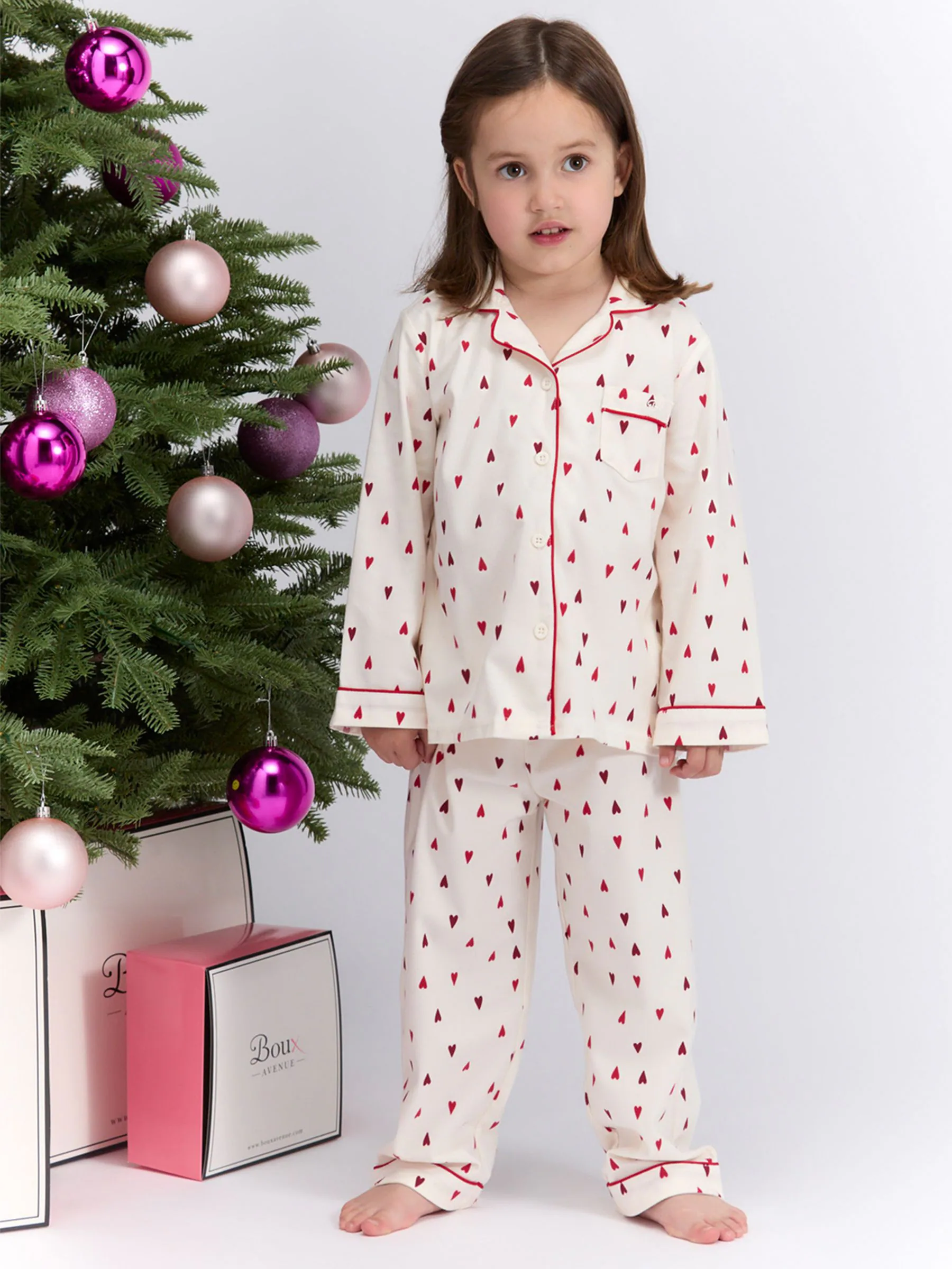 Crème - Boux Avenue Matching Stripe Christmas Pyjamas in a Bag