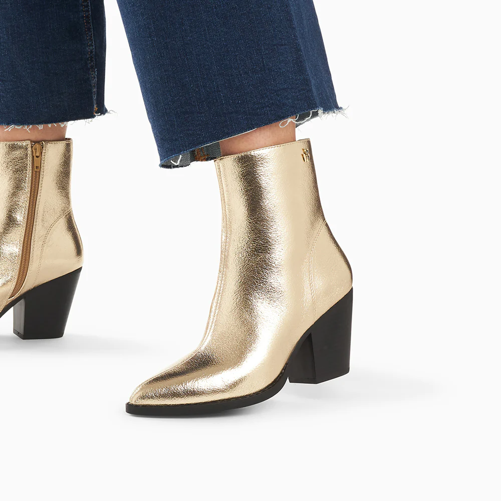 Bottines-Bottines santiags Dina or à talon
