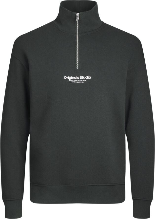 Jack & Jones JORVESTERBRO SWEAT QUARTER ZIP NOOS Forest river/loose