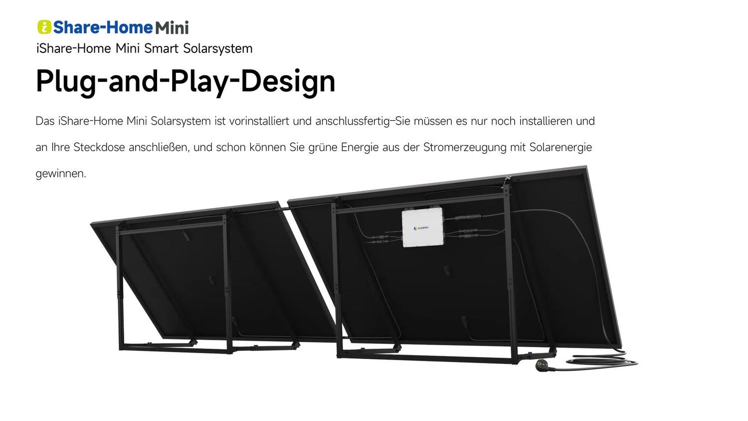 Slenergy 800 Watt balkonstroominstallatie inclusief standaard/beugel/verlengkabel/micro-omvormer met wifi