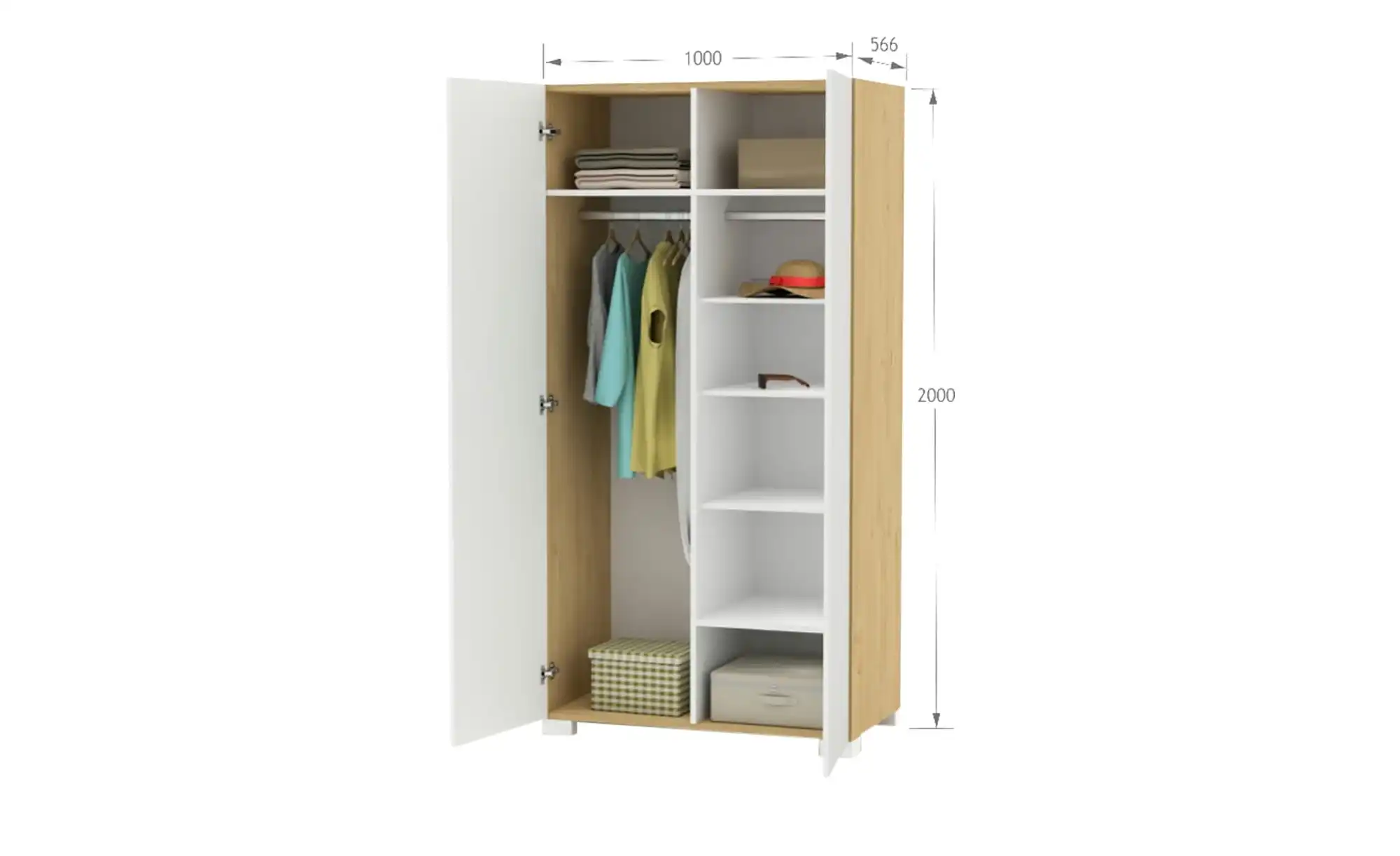 Kleiderschrank Uni Oak