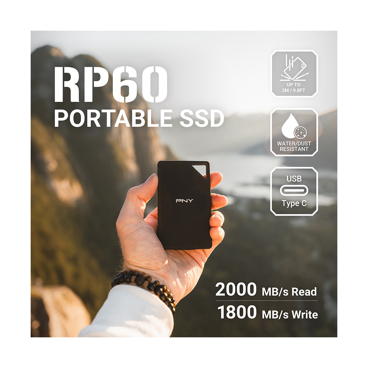 PNY RP60 Extreme Performance bærbar SSD 1 TB