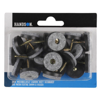 HANDSON meubelglijder viltglijder met schroef Ø24 mm bruin 20 stuks