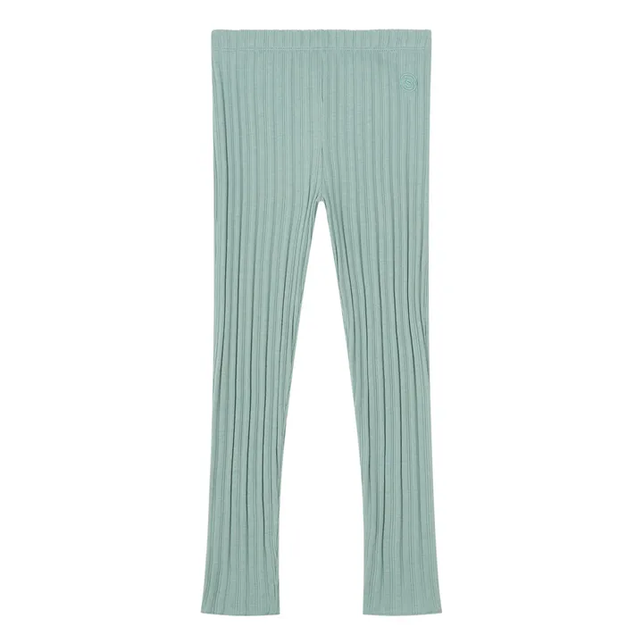 SMALLABLE BASICS Pantalon Fille Leggings en Rib  | Vert Menthe