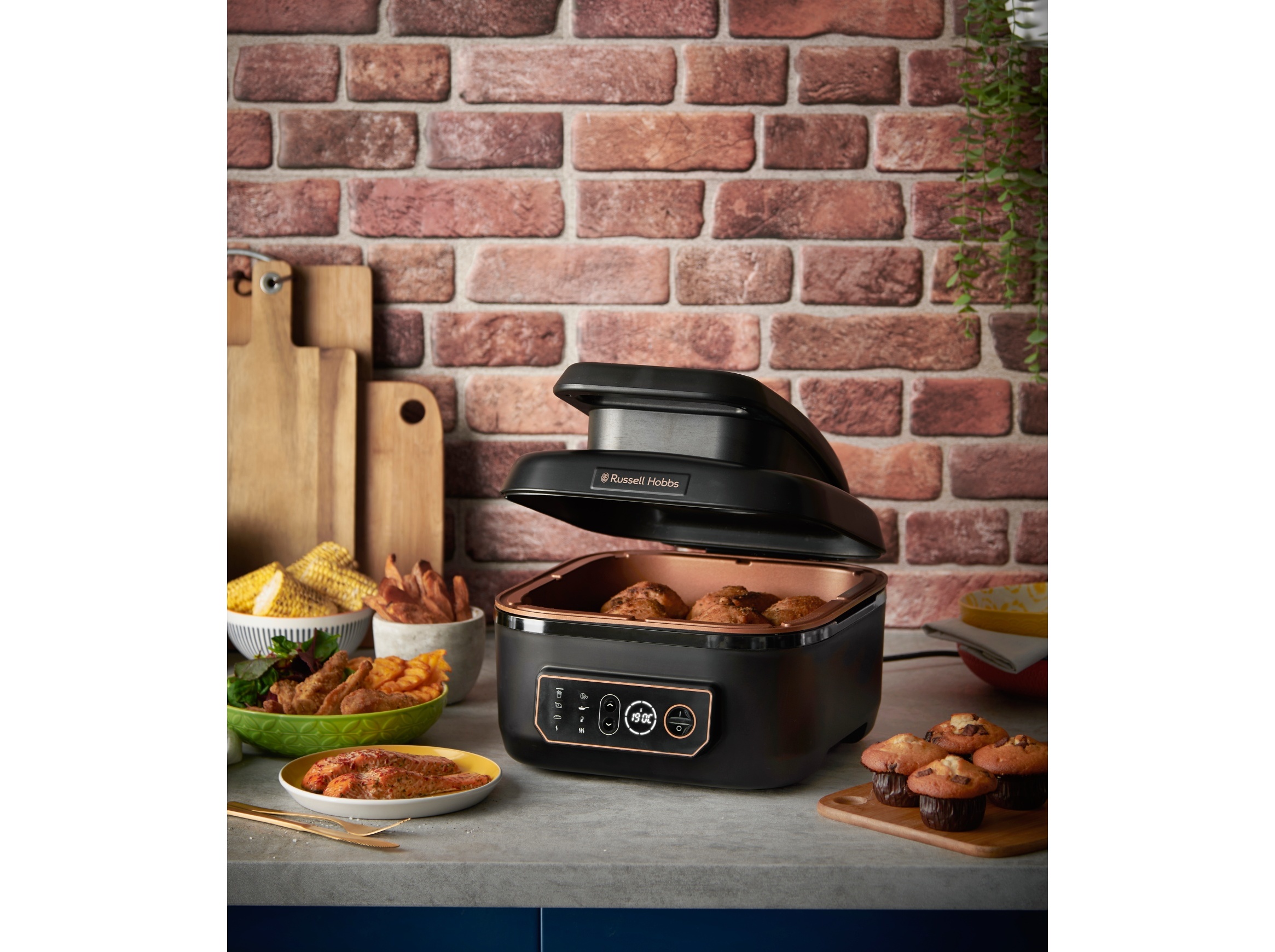 FRITADEIRA SEM ÓLEO RUSSELL HOBBS SATISFRY AIR & GRILL MULTI COOKER 5.5 L
