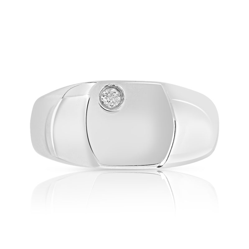 Chevalière acier zirconia
