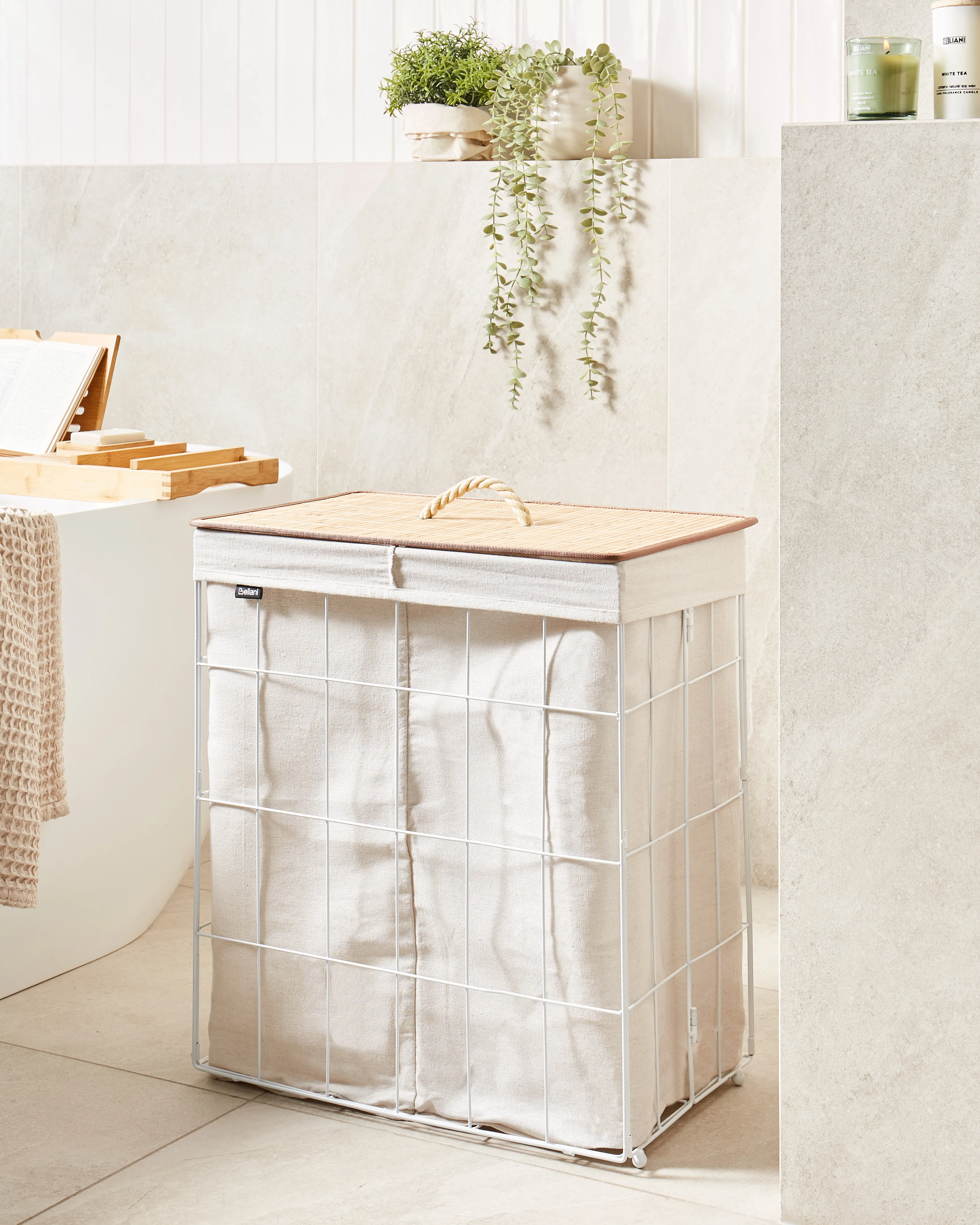 Mand MIRISSA Metaal Wit 100 L