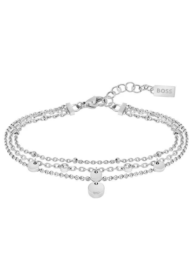 BOSS Armband »Schmuck Edelstahl Armschmuck Ankerkette IRIS« mit Glasstein